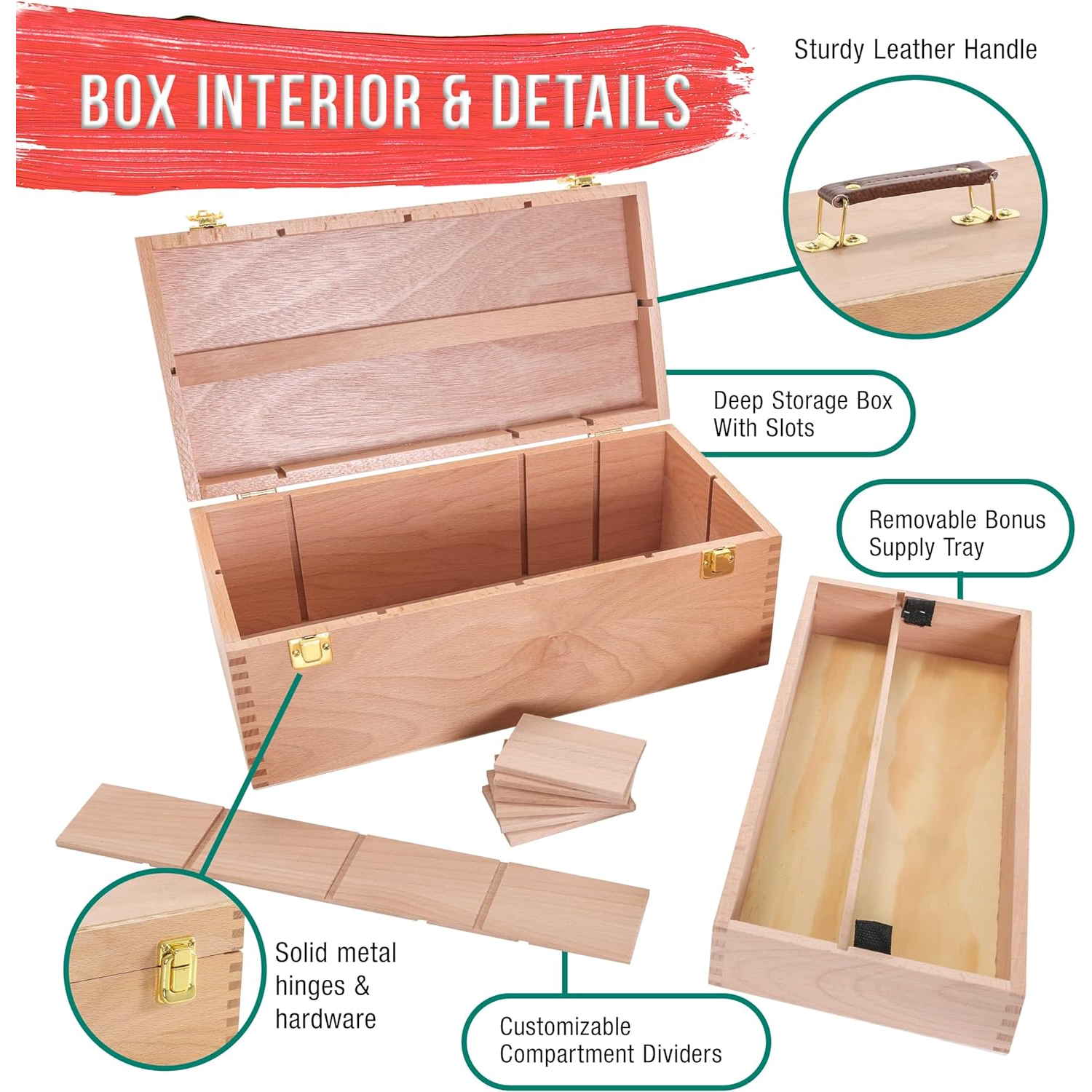 Art Supply Multi-Function Unfinished Beechwood Artist Tool S 2