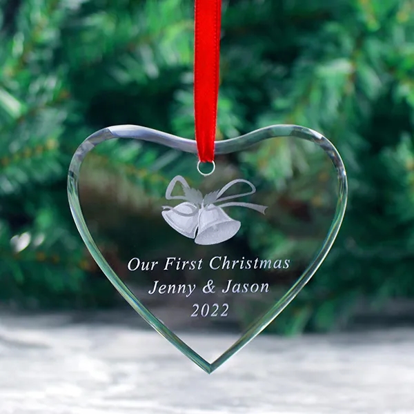 Heart Shped Glass Ornament 2