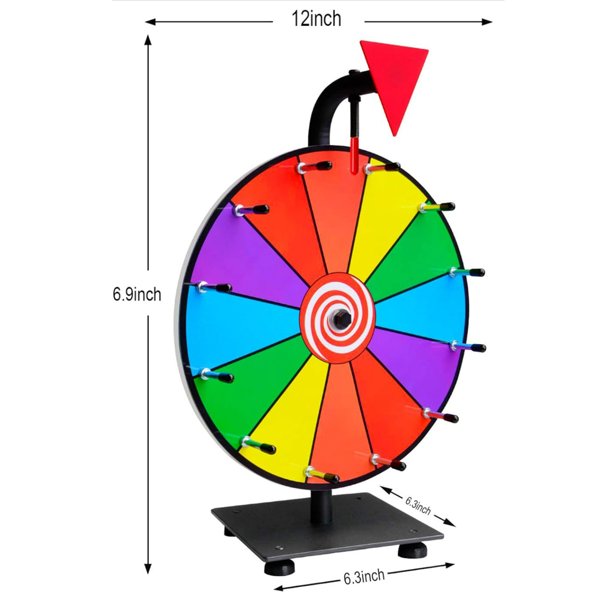 12-Inch Prize Wheel with 12 Customizable Segments & Stand 5