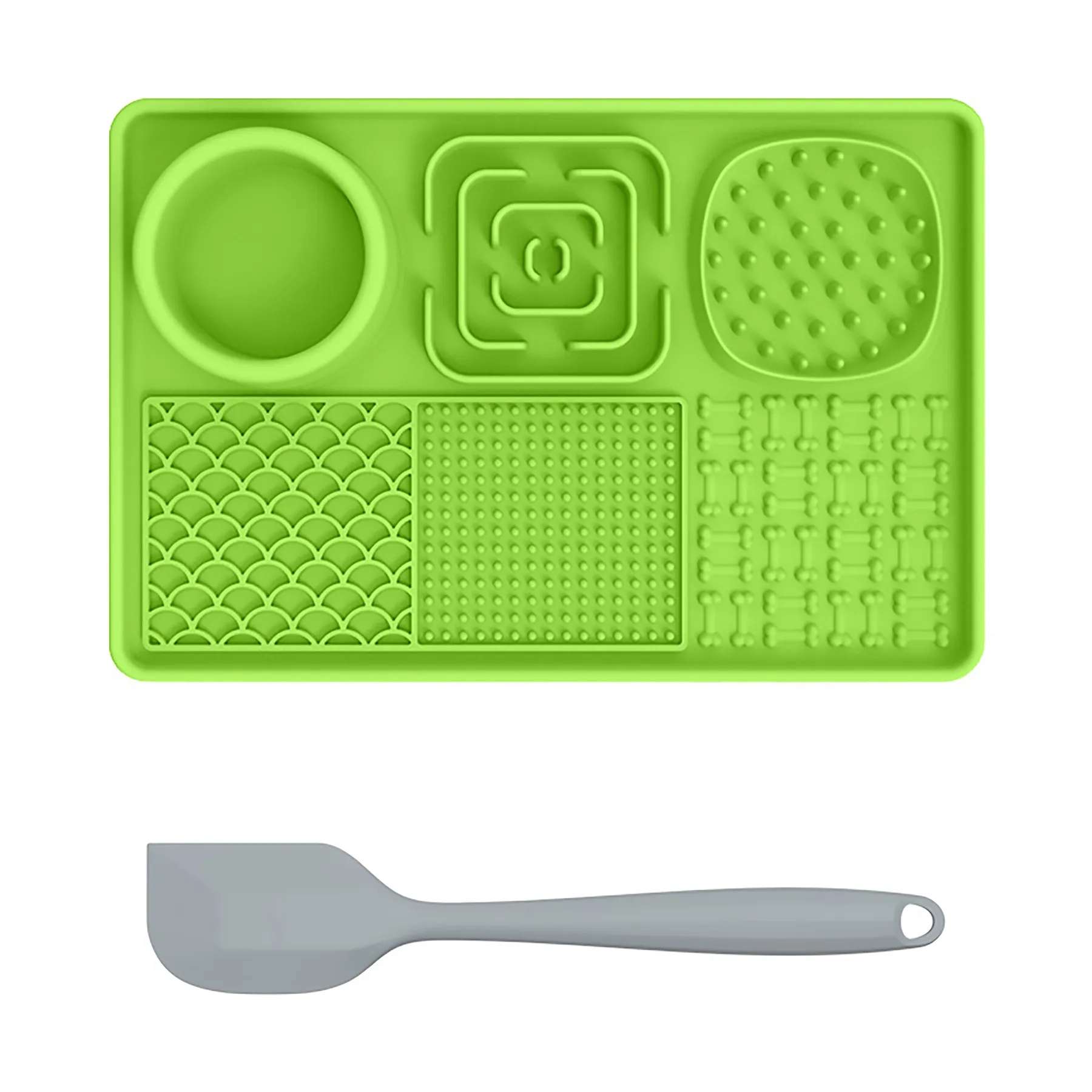 Silicone Rectangular Pet Licking Pad With Scraper 6