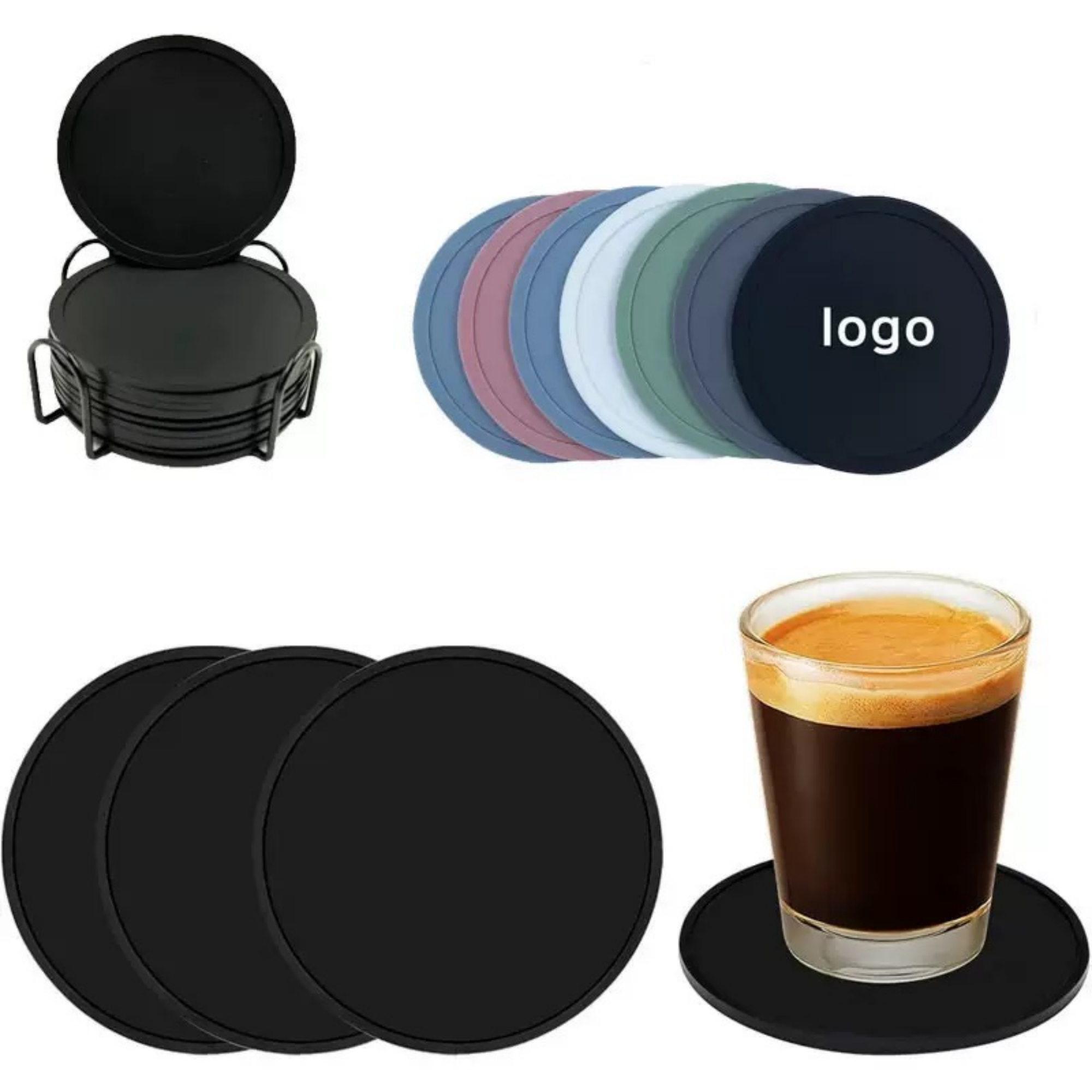 PU Leather Absorbent Round Coaster 1