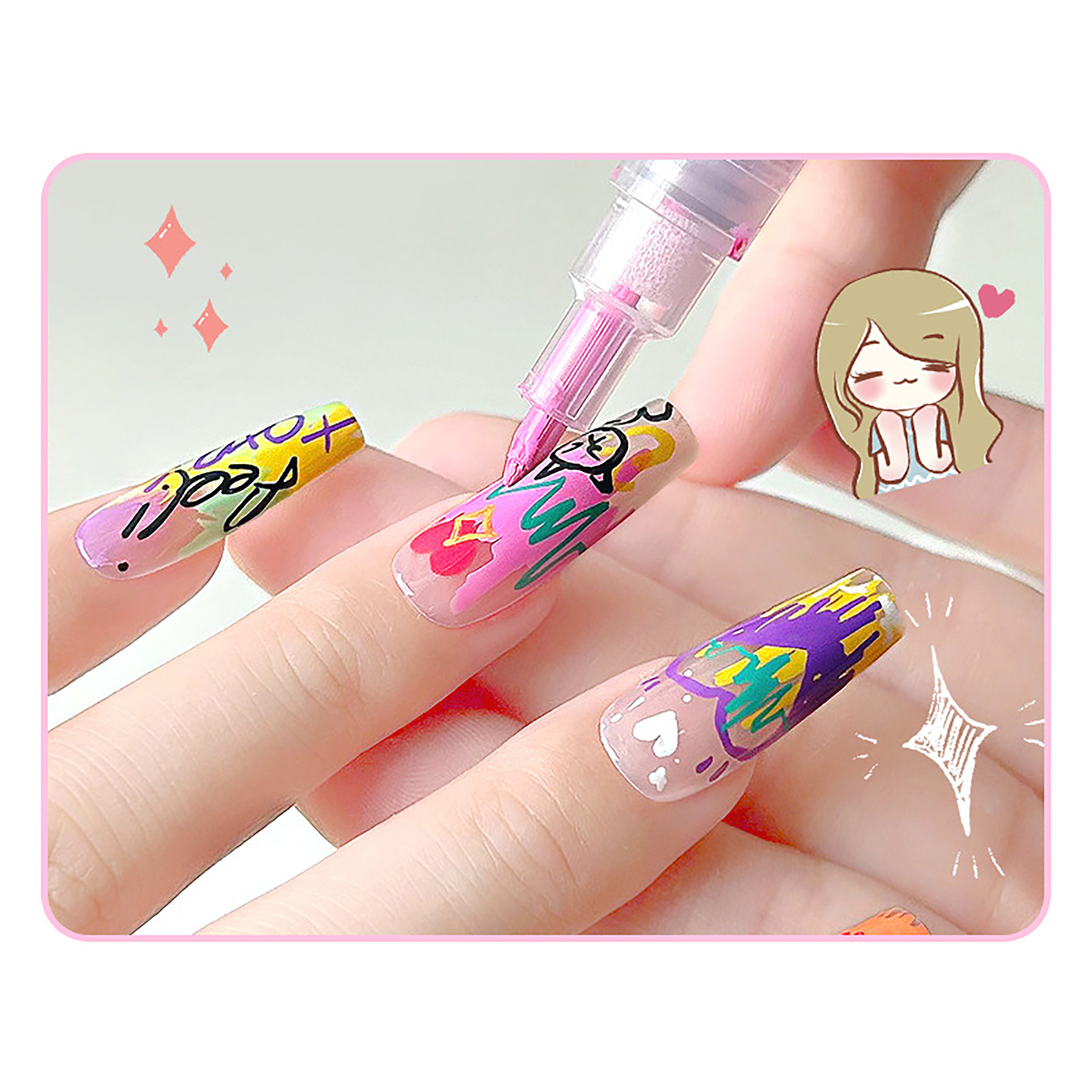 12 Colors Nail Art Graffiti Pen 10