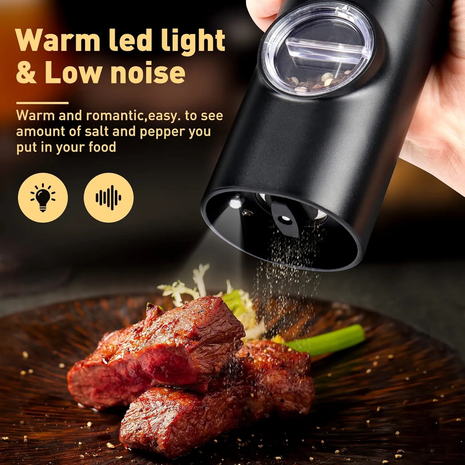 Battery Powered Salt and Pepper Grinder Set 8
