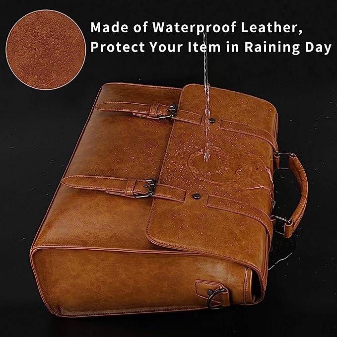 PU Leather Laptop Briefcase Messenger Crossbody Bag 3