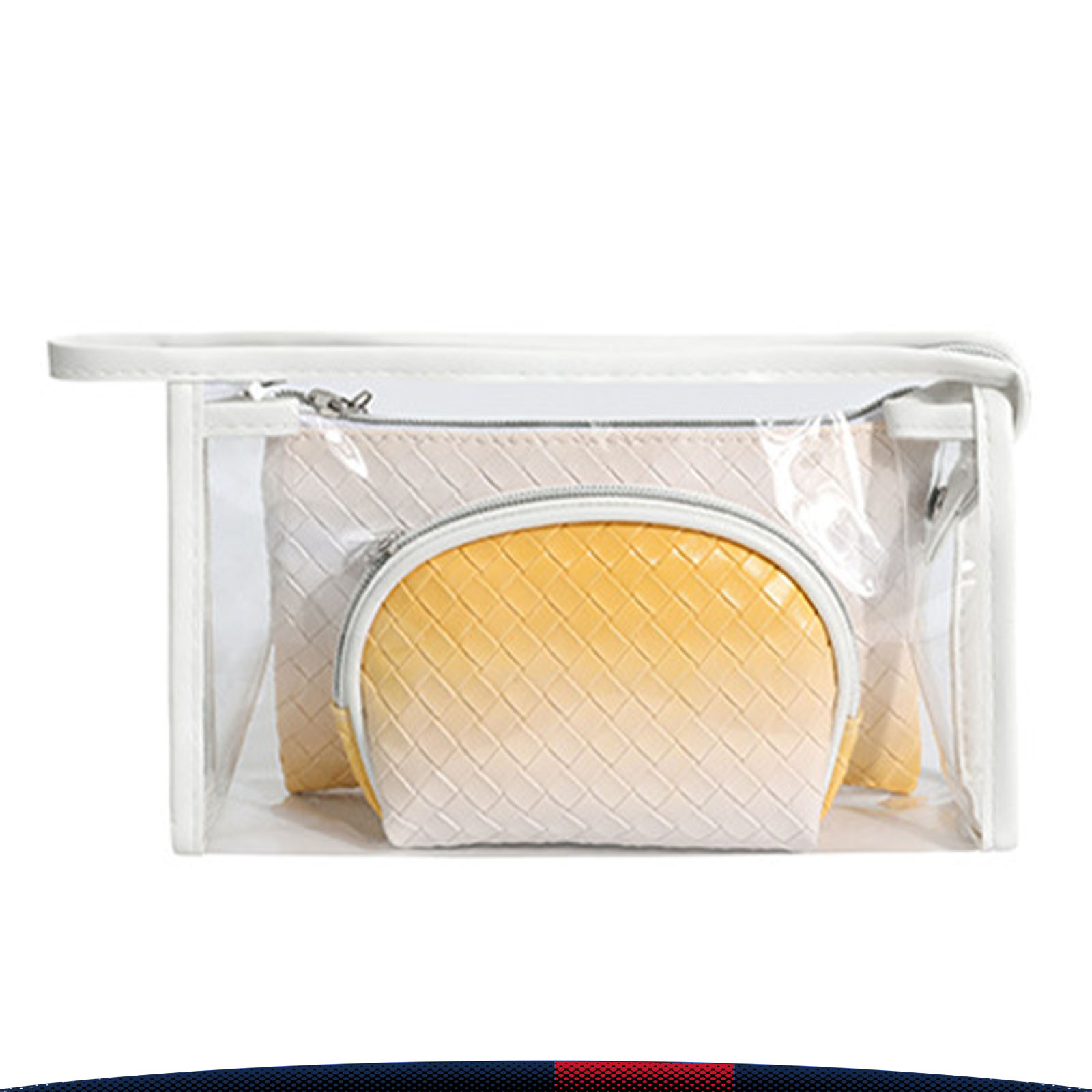Woven Texture Makeup Bag Set 2