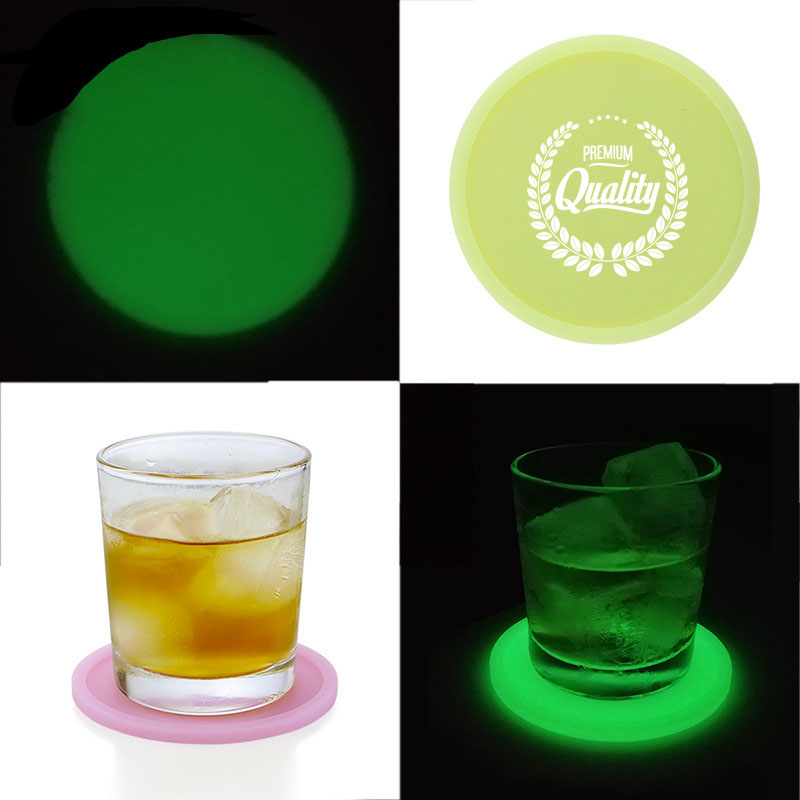 Luminous Coasters 4 Inches Round Silicone Glow 2