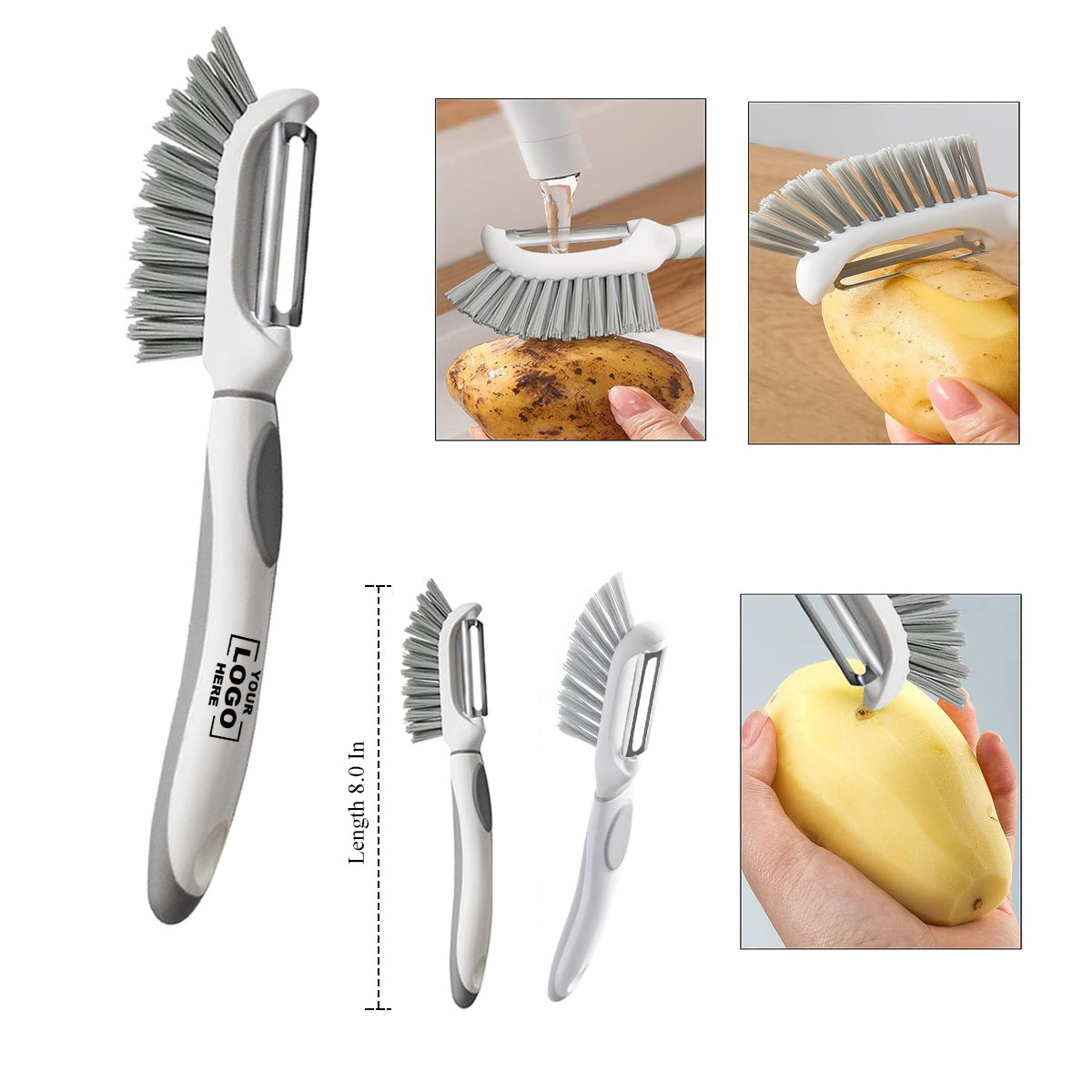 Vegetable Fruit Brush with Peeler 2 in 1 2