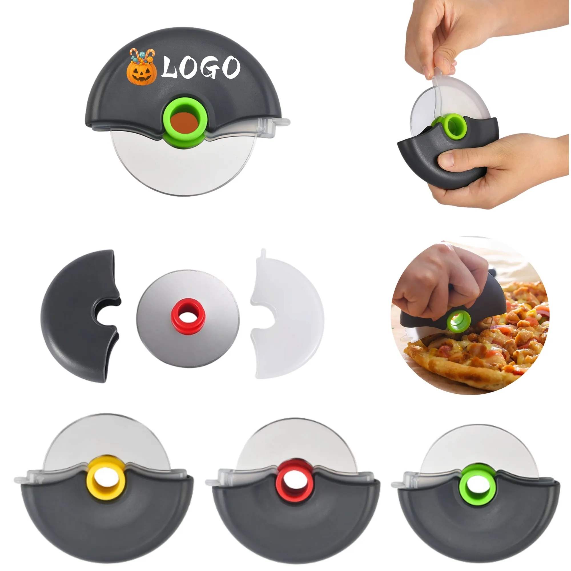 Circular Roller Pizza Knife With Protective Cover 6