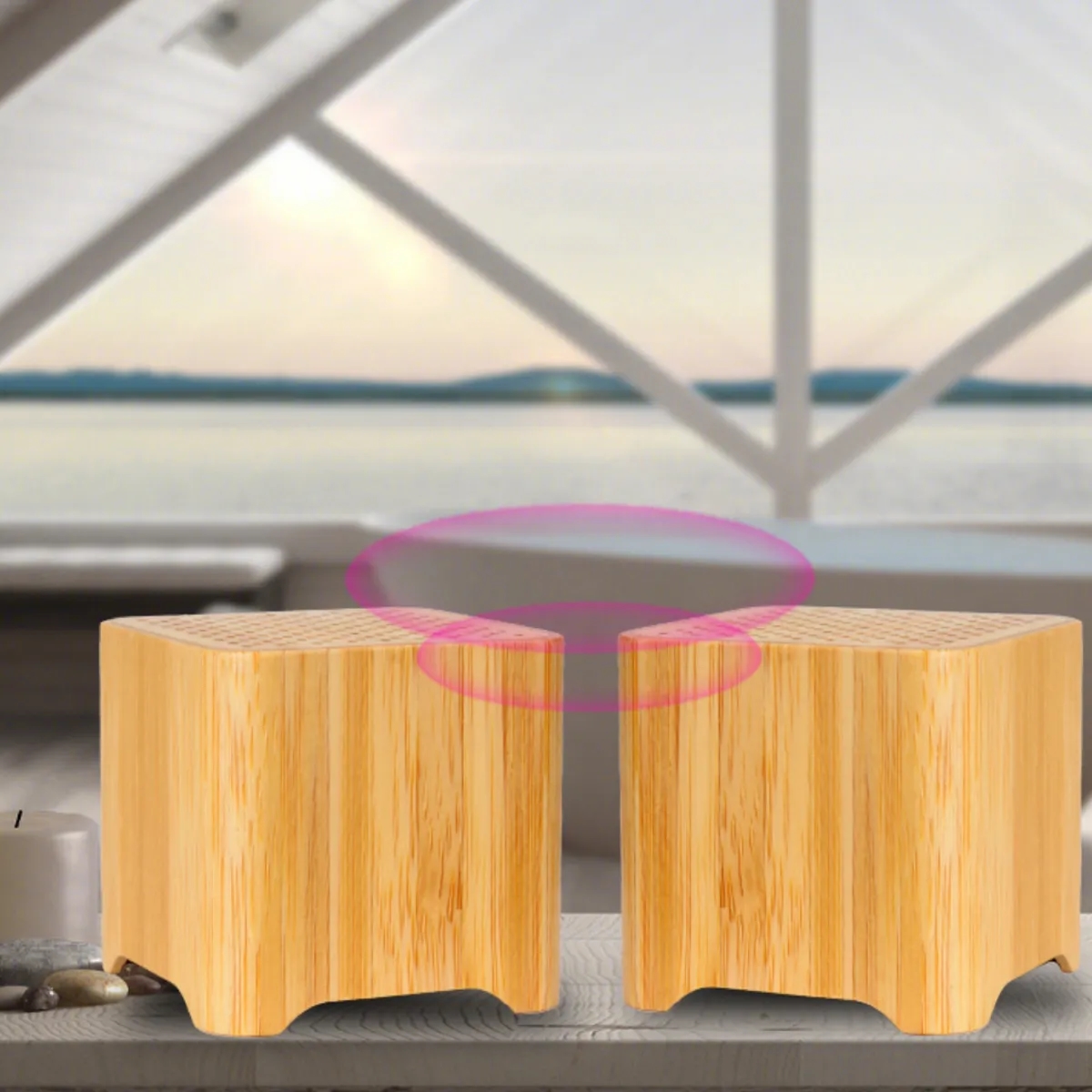 Eco-Friendly Bamboo Wood Cube Bluetooth Wireless Speaker 4