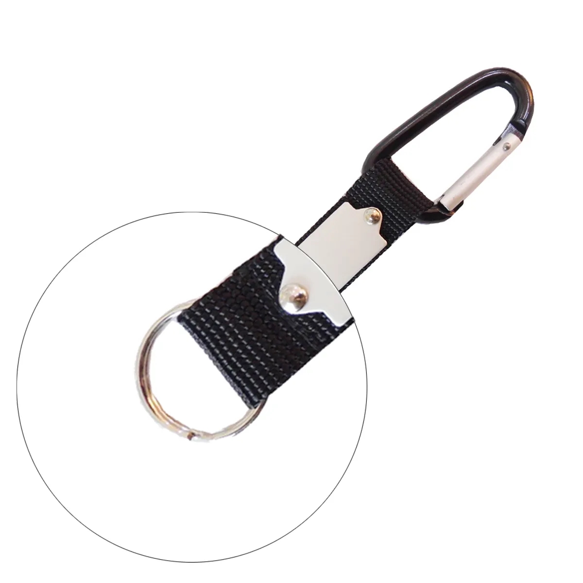 Aluminum D Ring Carabiner Keychain With Webbing 2