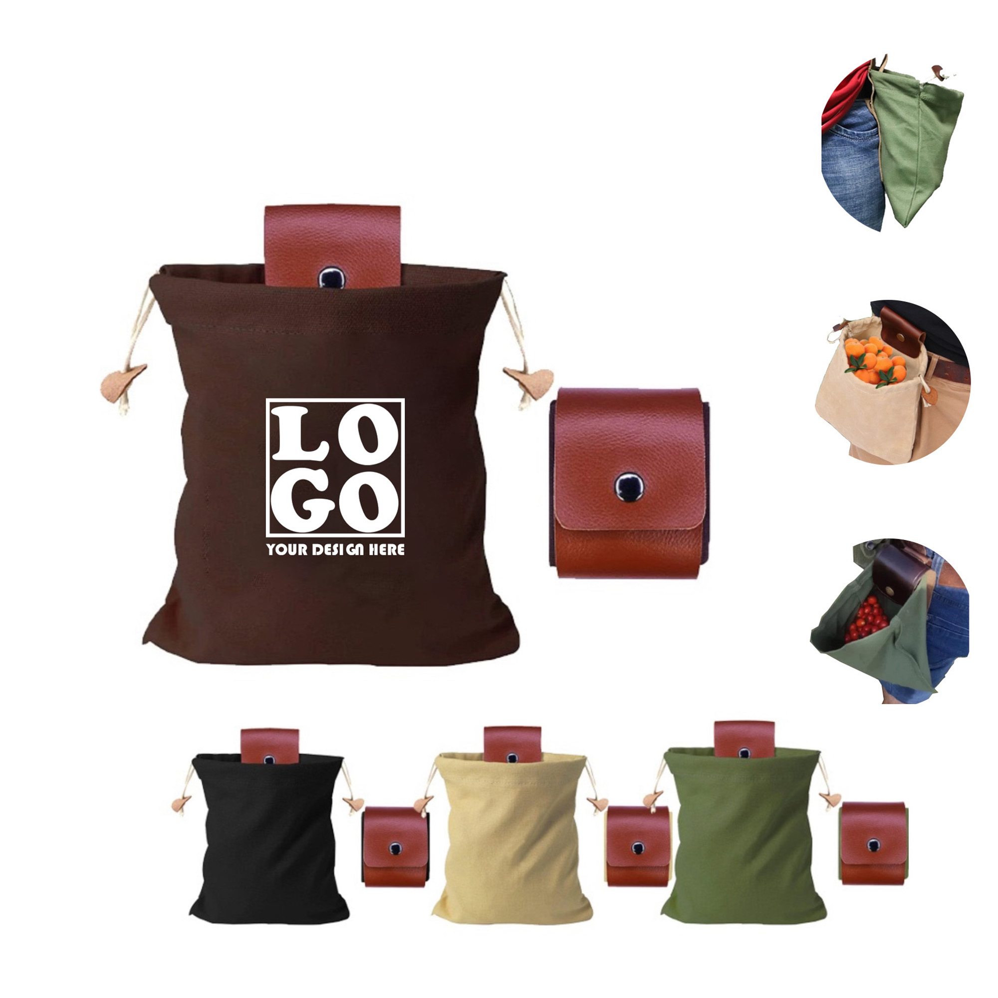 Buckled Leather Gathering Bag 3
