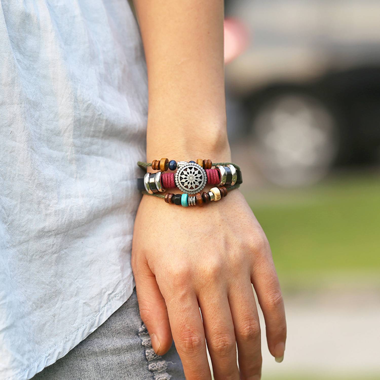 Women Bohemia Wind Beaded Multilayer Hand Woven Bracelet 4