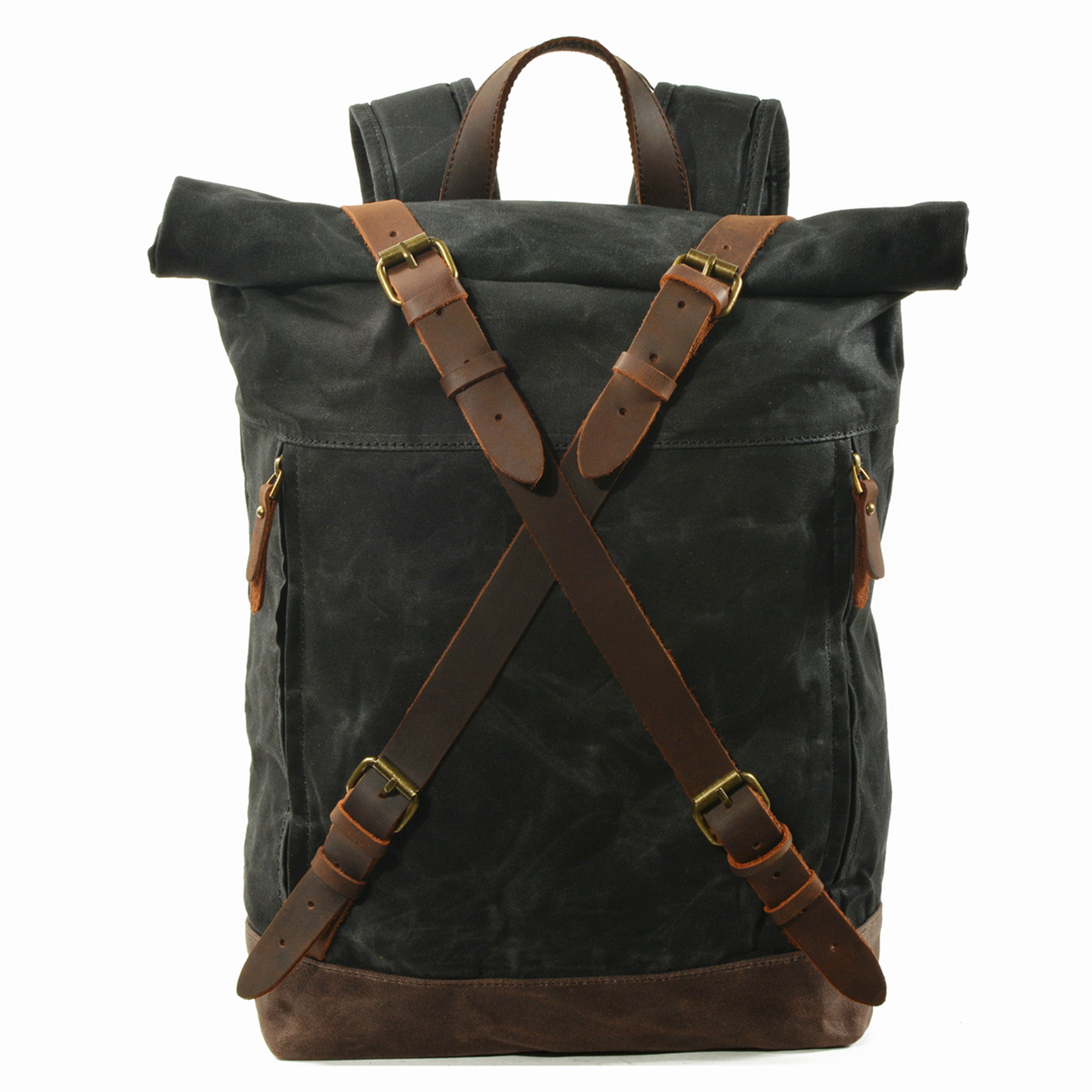 Vintage Canvas Leather Laptop Backpack 5