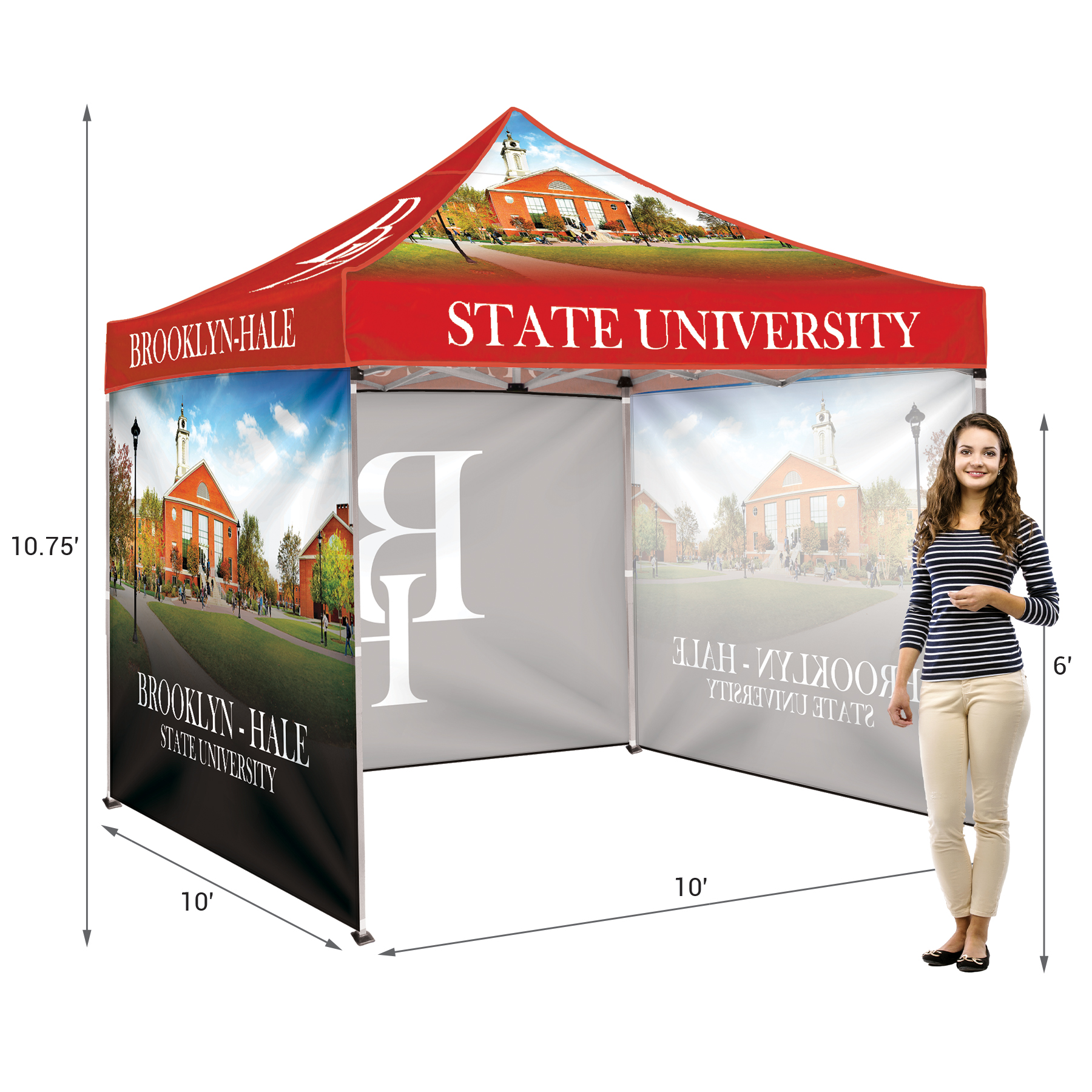 10' Square Canopy Tent W/Three Full Walls 7