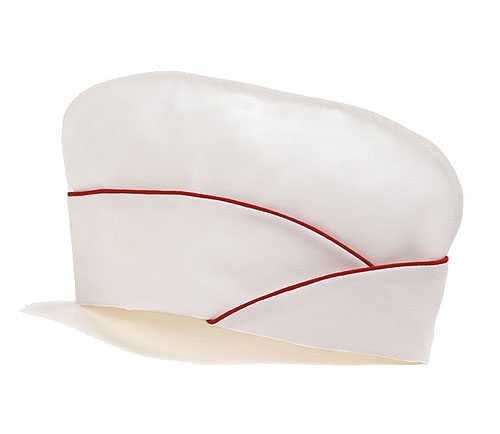White Fountain Cap with Red Trim 1