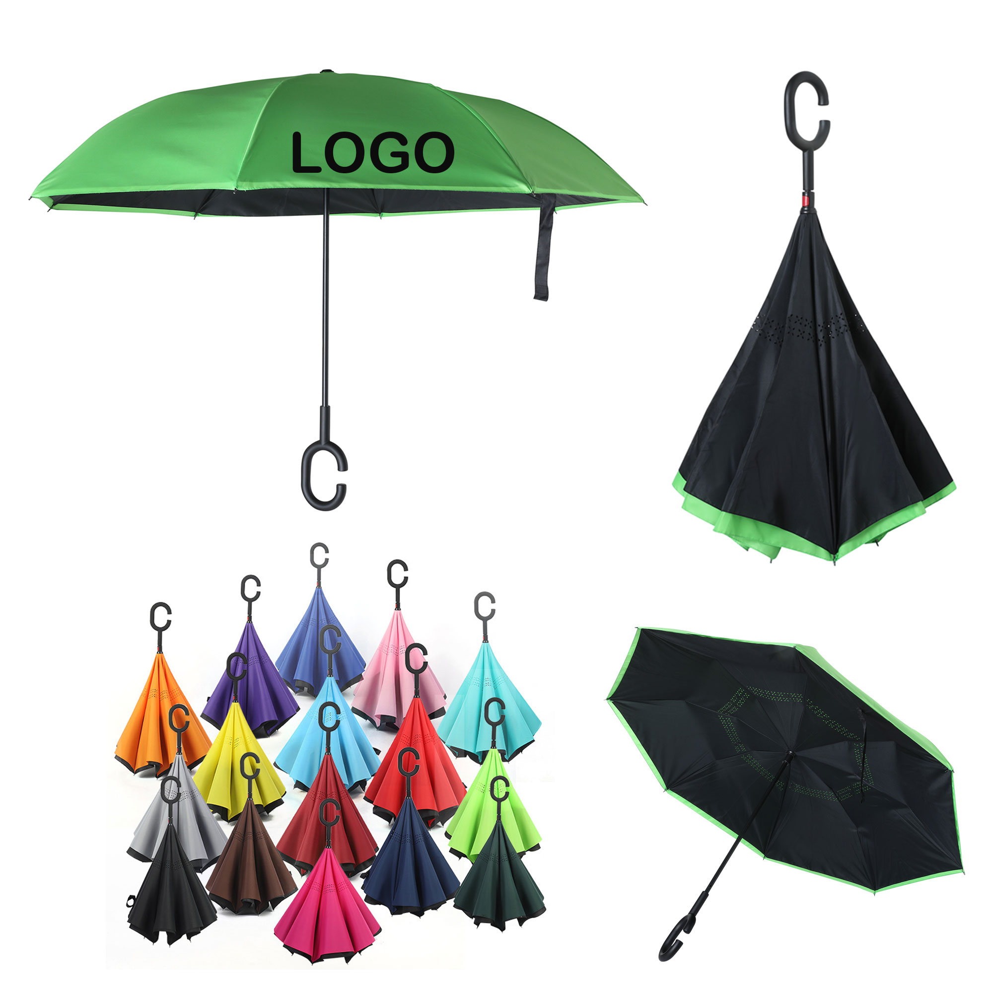 Reverse Umbrella with C-Shaped Handle 1
