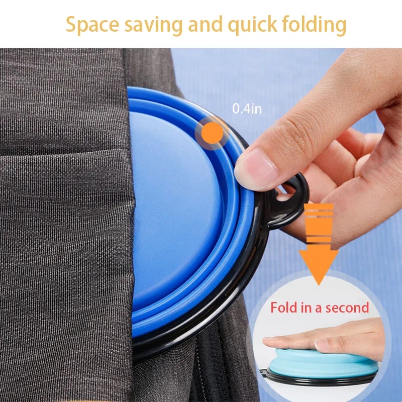 Silicone Pet Bowl with Carabiner 4