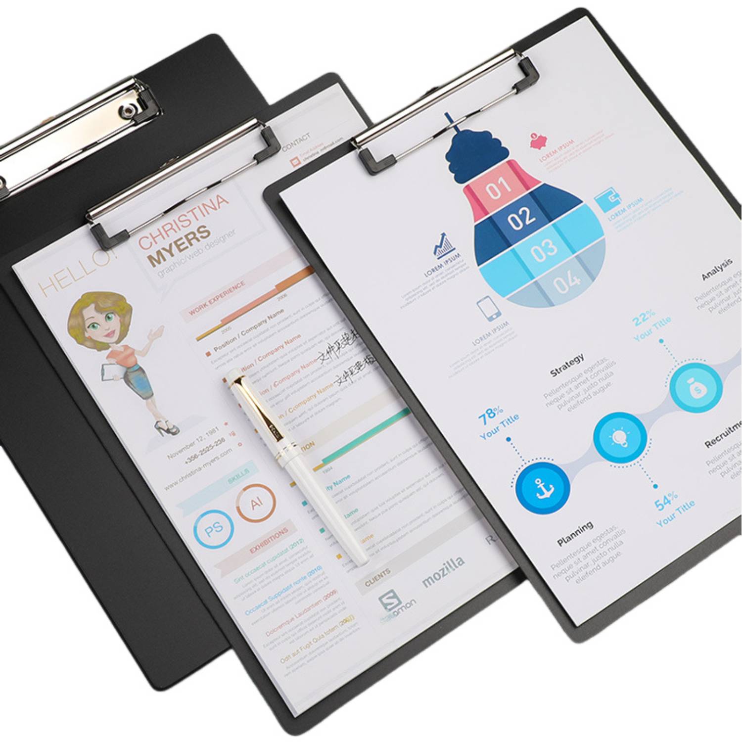 PP Plastic Clipboard with Metal Clip 7