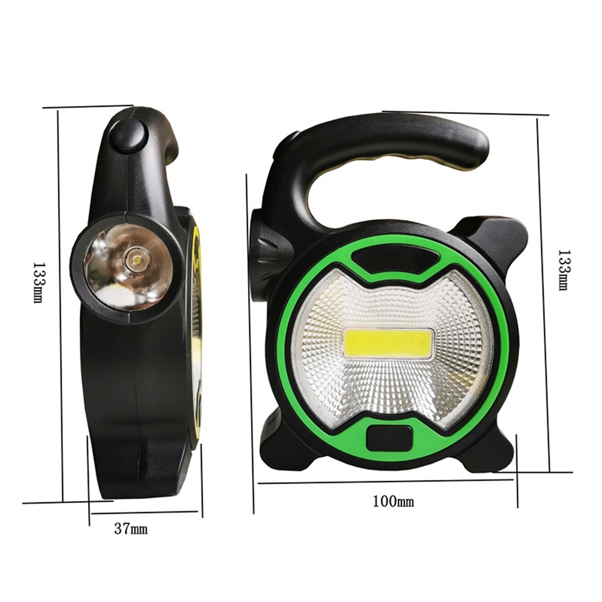 Portable LED COB Camping Flashlight with Side Torch Light 4