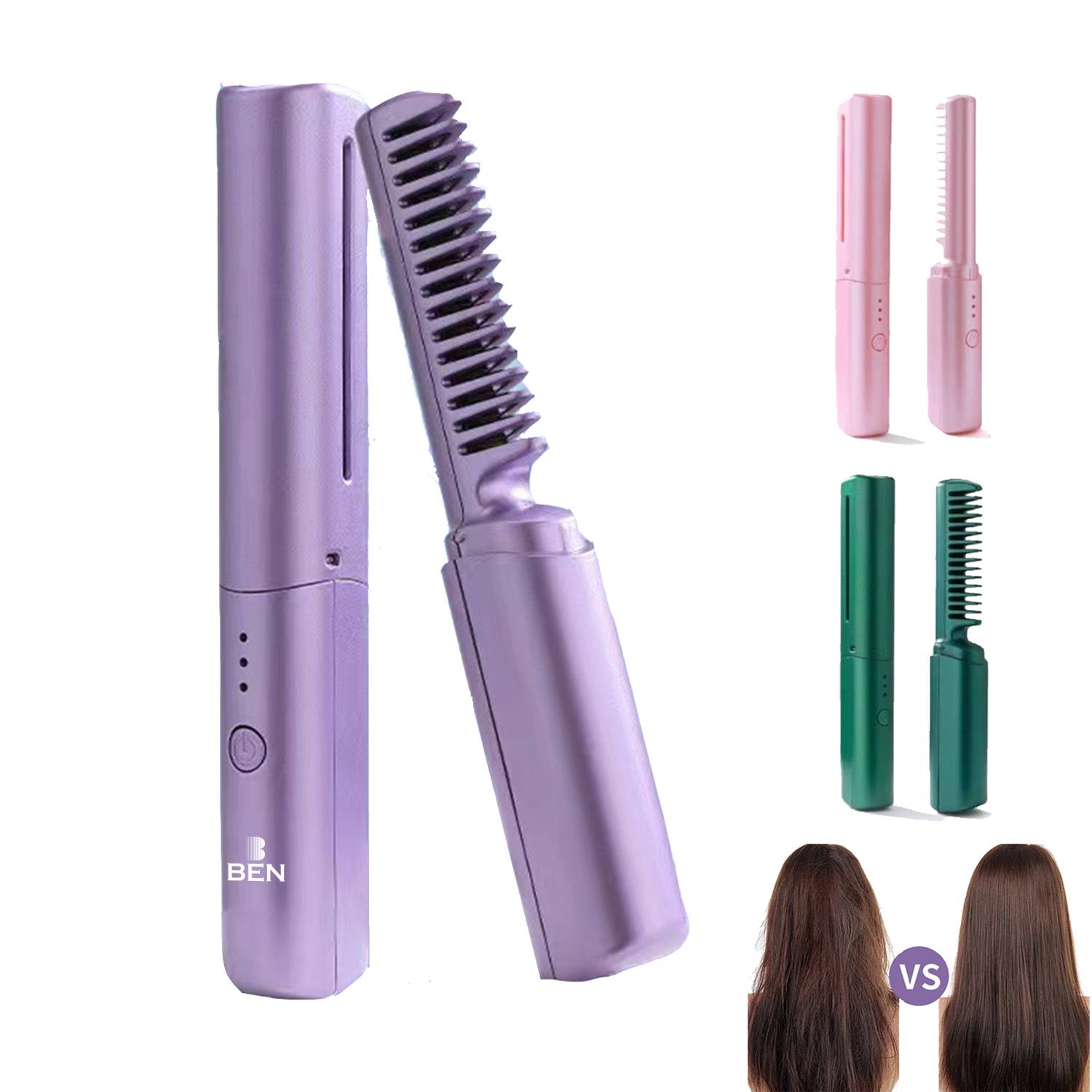 Portable Wireless Negative Ion Straightening Brush