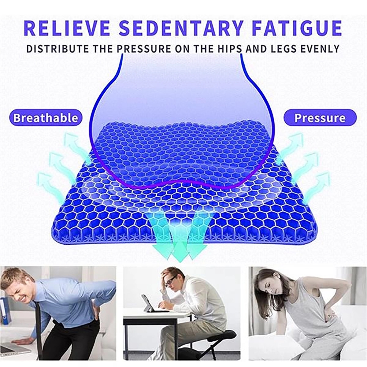 Egg Gel Seat Cushion With Non-Slip Cover 3