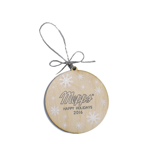 Wood Ornament Circle Snowflakes