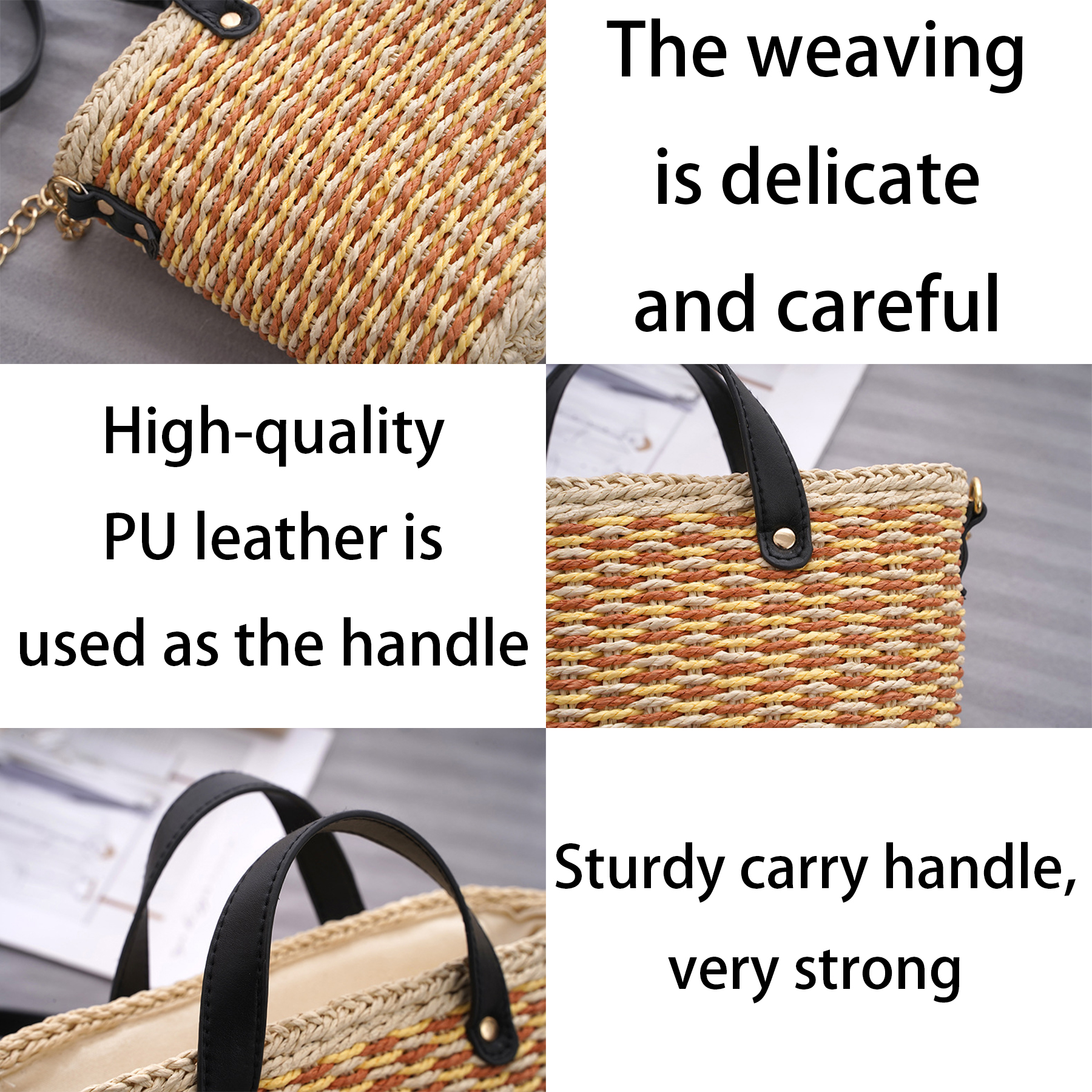 Jute Vintage daily commute diagonally across straw bags 2