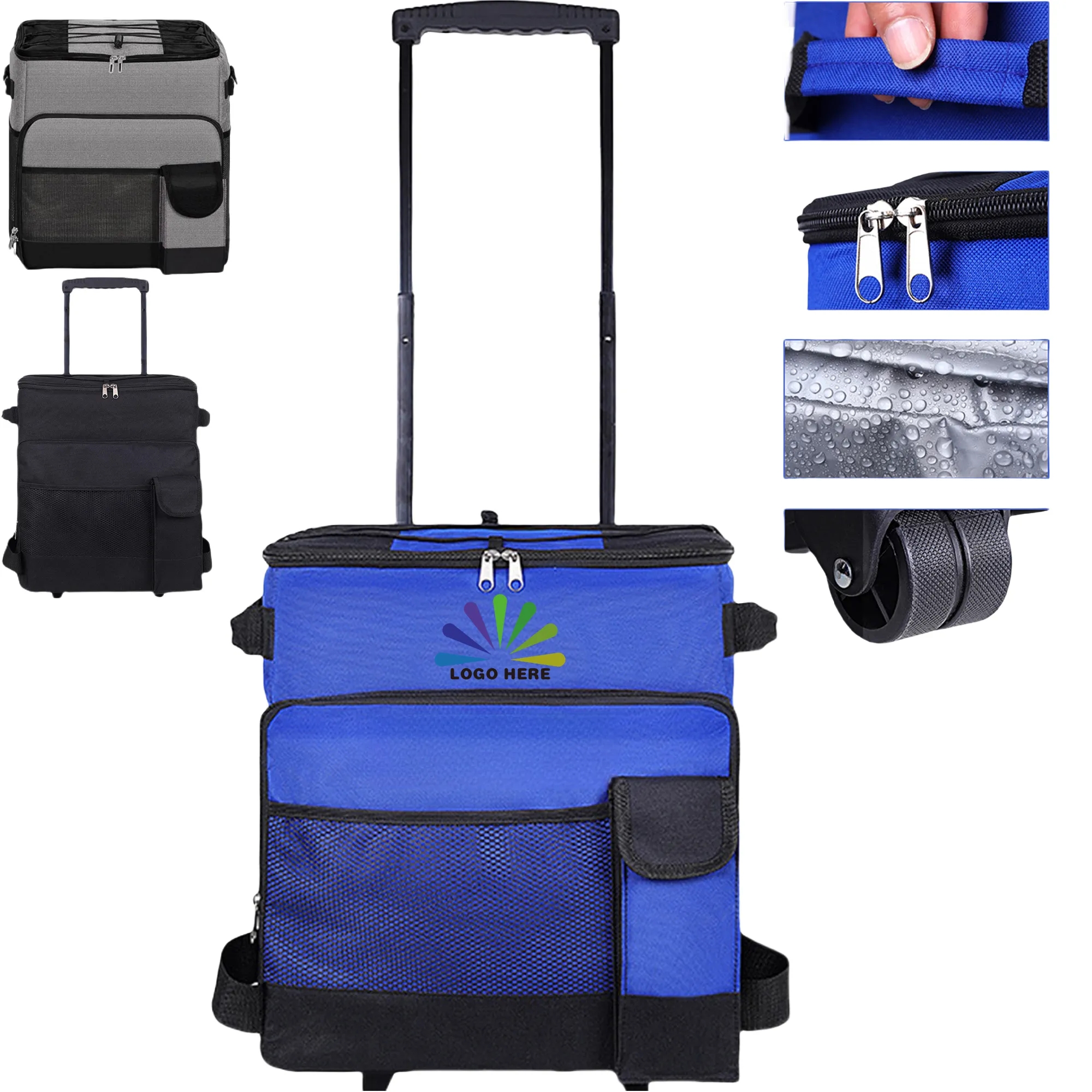 Leakproof Wheeled Collapsible Cooler Bag With Handle MOQ1 2