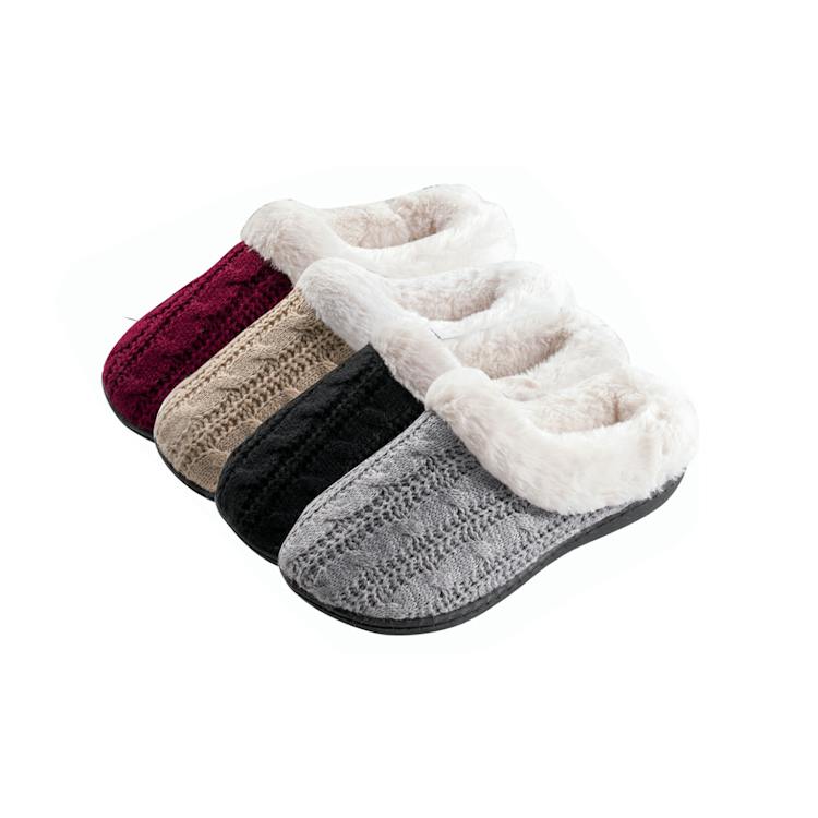 Girls' Cable Knit Slippers - S-XL Fleece-Lined 3