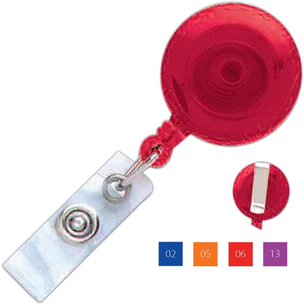 Round Translucent Plastic Clip-On Badge Reel 1