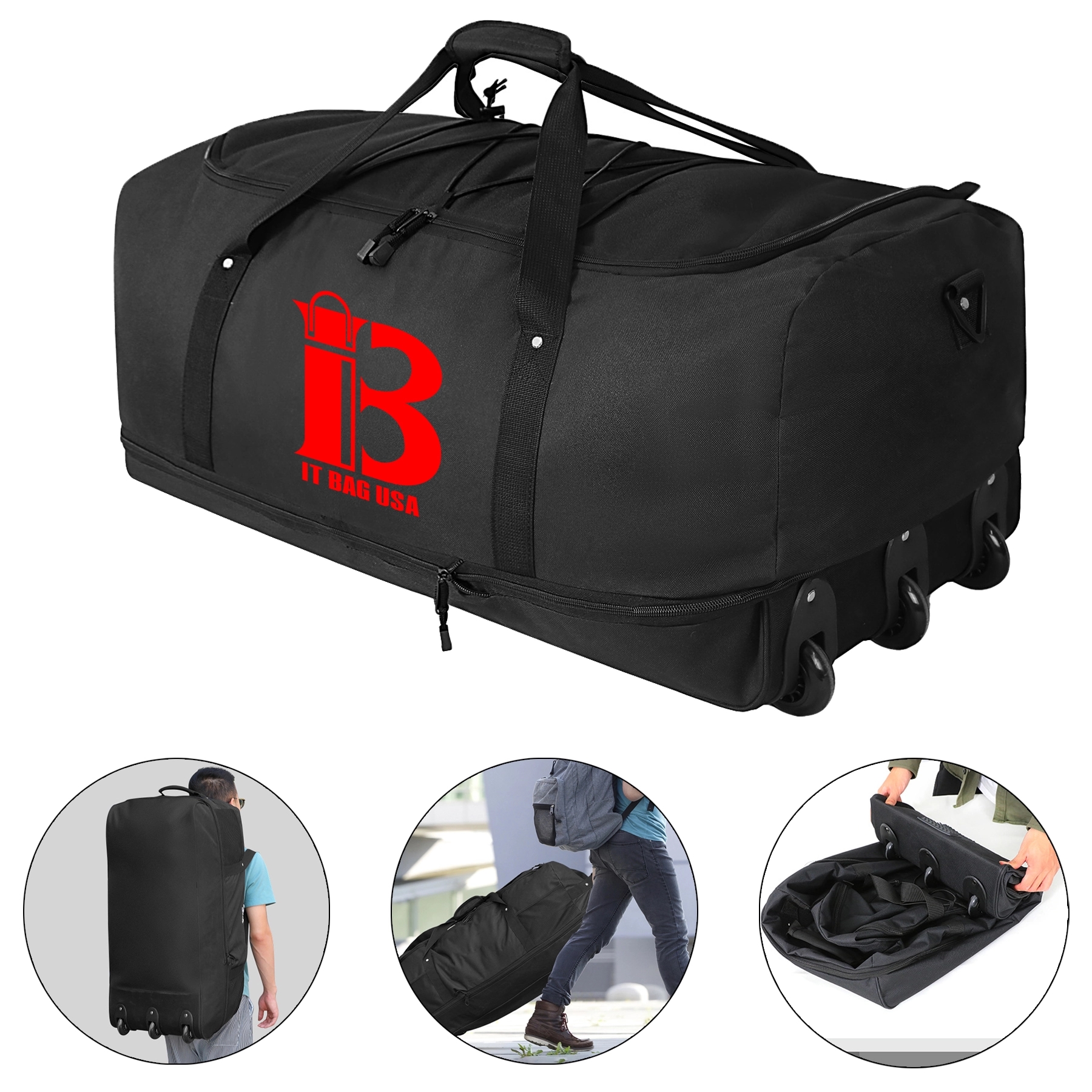 Durable Rolling Duffel Bag Backpack 2