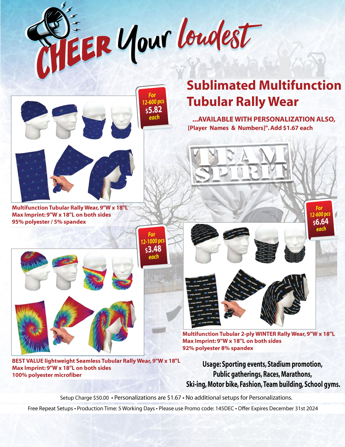 Sublimated Multifunction Tubular 2-ply WINTER Rally Wear (IN STOCK) 3