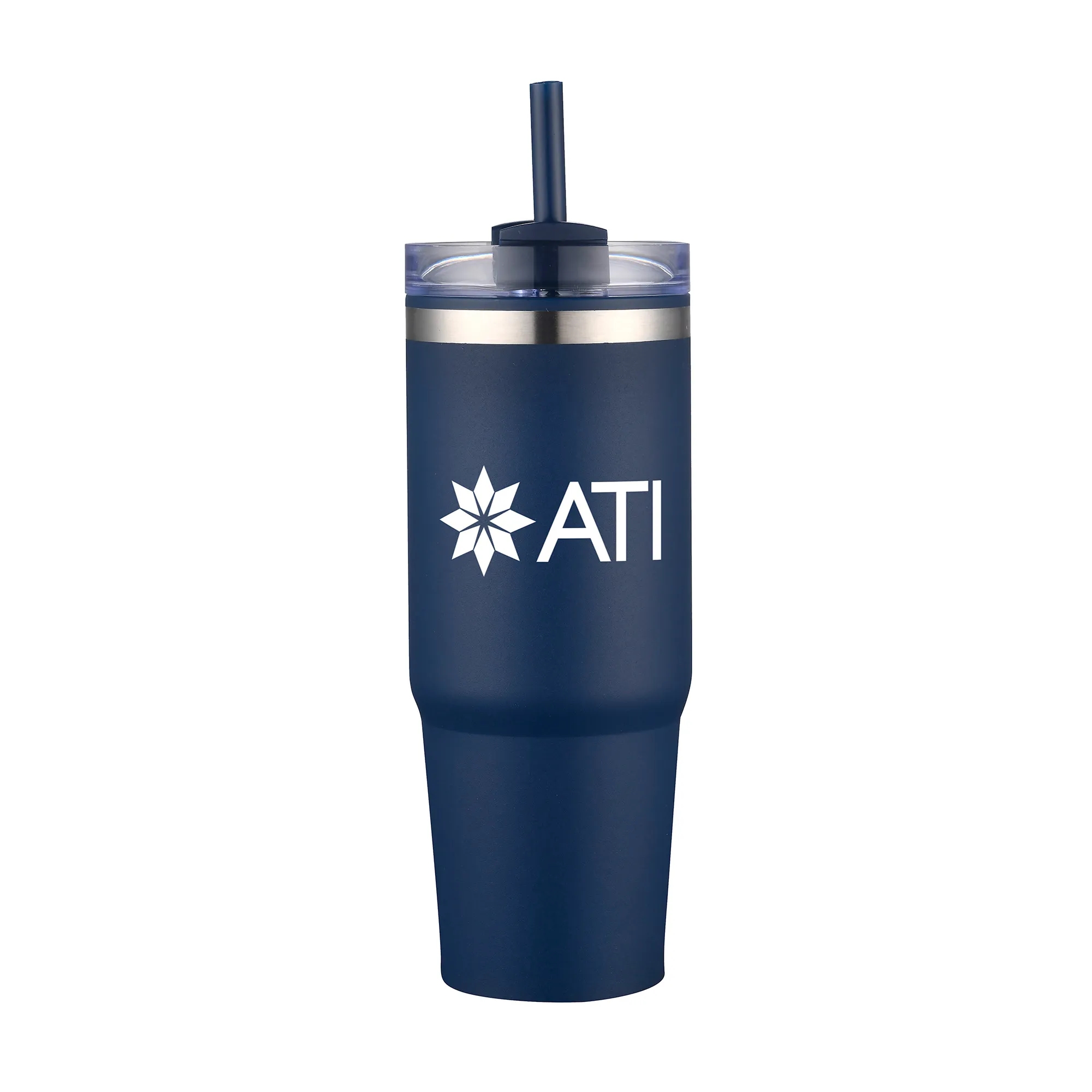 30oz. Dual Wall Stainless Steel & PP Tumbler with Clear Lid 7