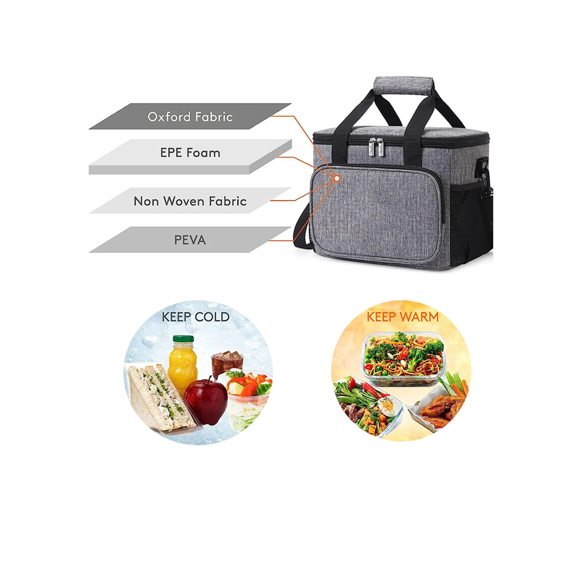 Large Capacity Insulated Refrigerated Lunch Bag 8