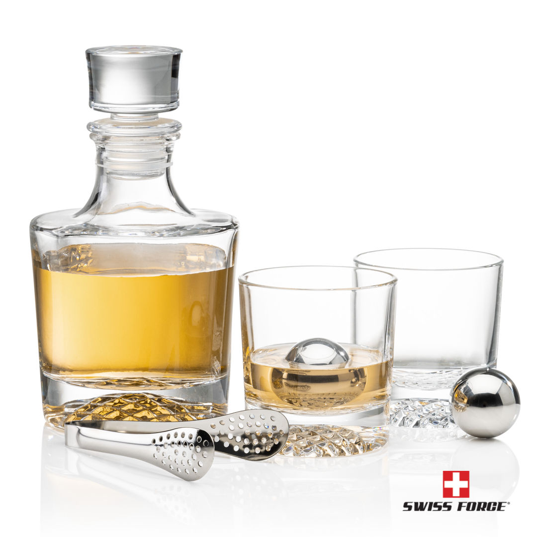 Buxton Decanter Set & Ice Balls, custom glassware with logo imprint 4