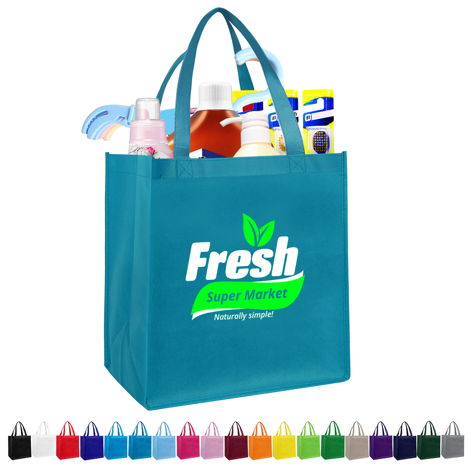 Non-woven Grocery Tote Bags 12'' x 13'' x 8'' 15