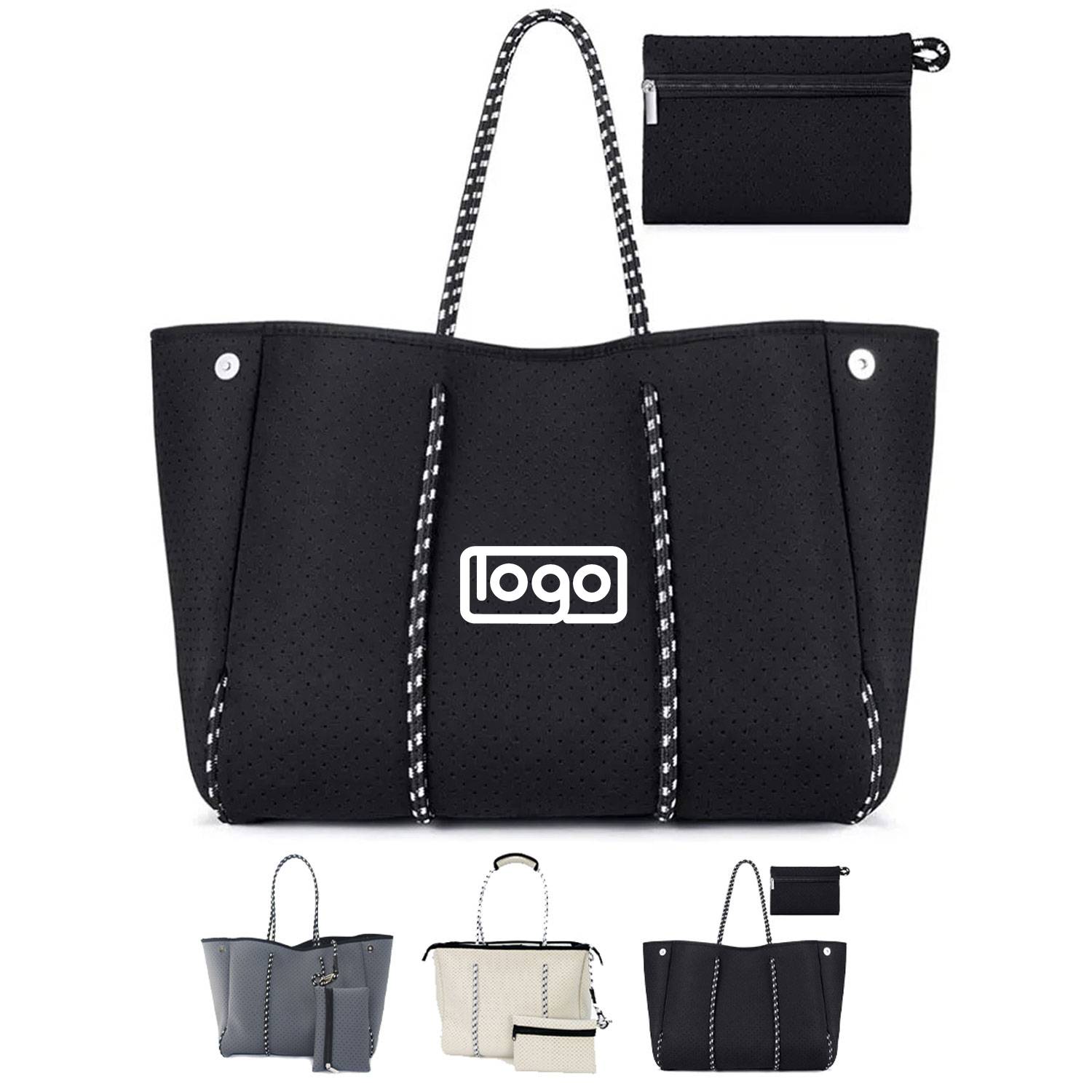Large Capacity Perforated Neoprene Tote Bag w/ Pouch 2