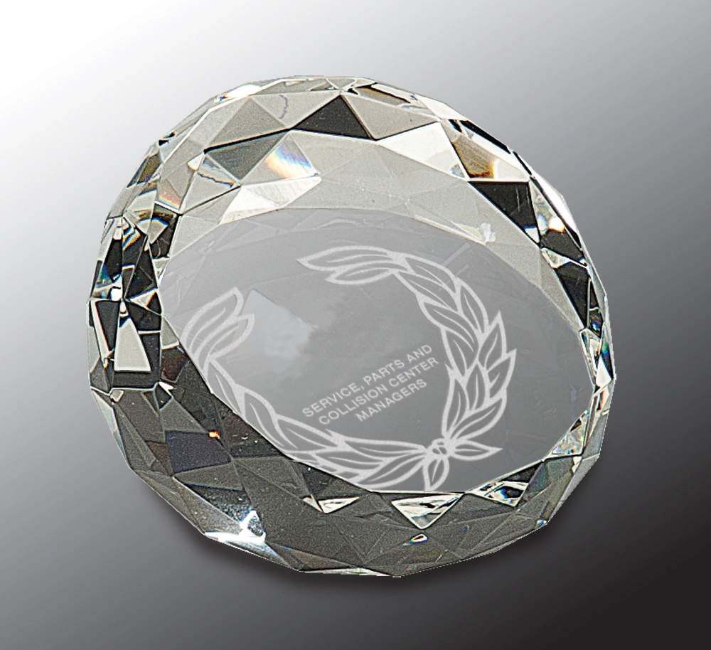 Multifaceted Crystal Round Paperweight 2