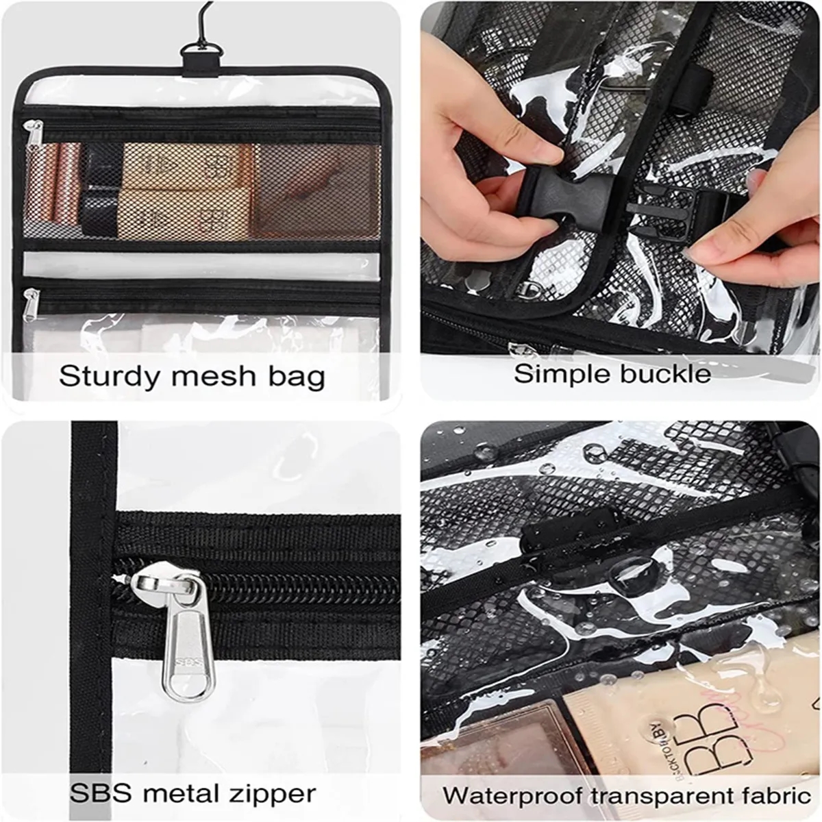 Large TSA Approved Travel Hanging Clear Toiletry Makeup Bag 9