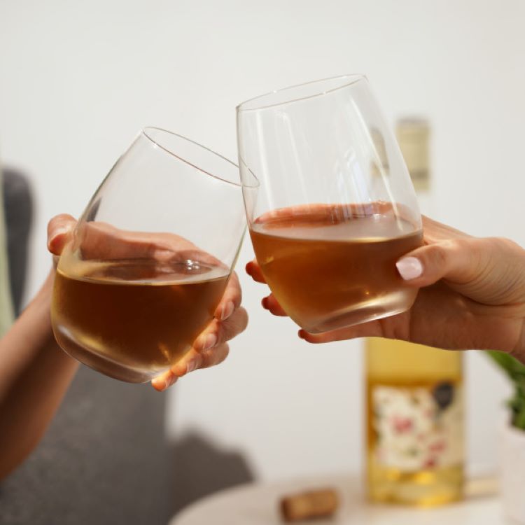 True® Vino Stemless White Wine Glass, set of 4 7