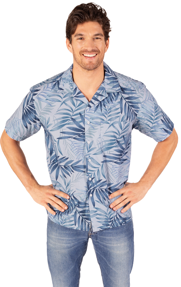 Tonal Print Camp Shirt 4