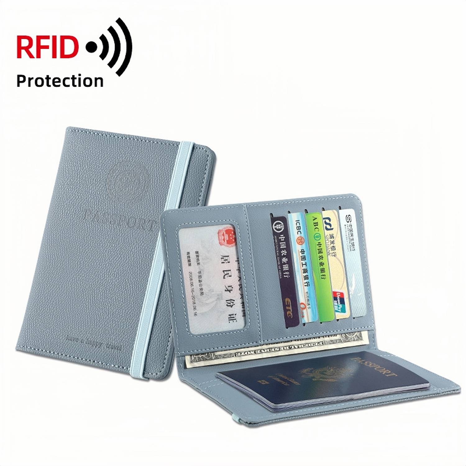 PU Leather passport wallet card holder 8