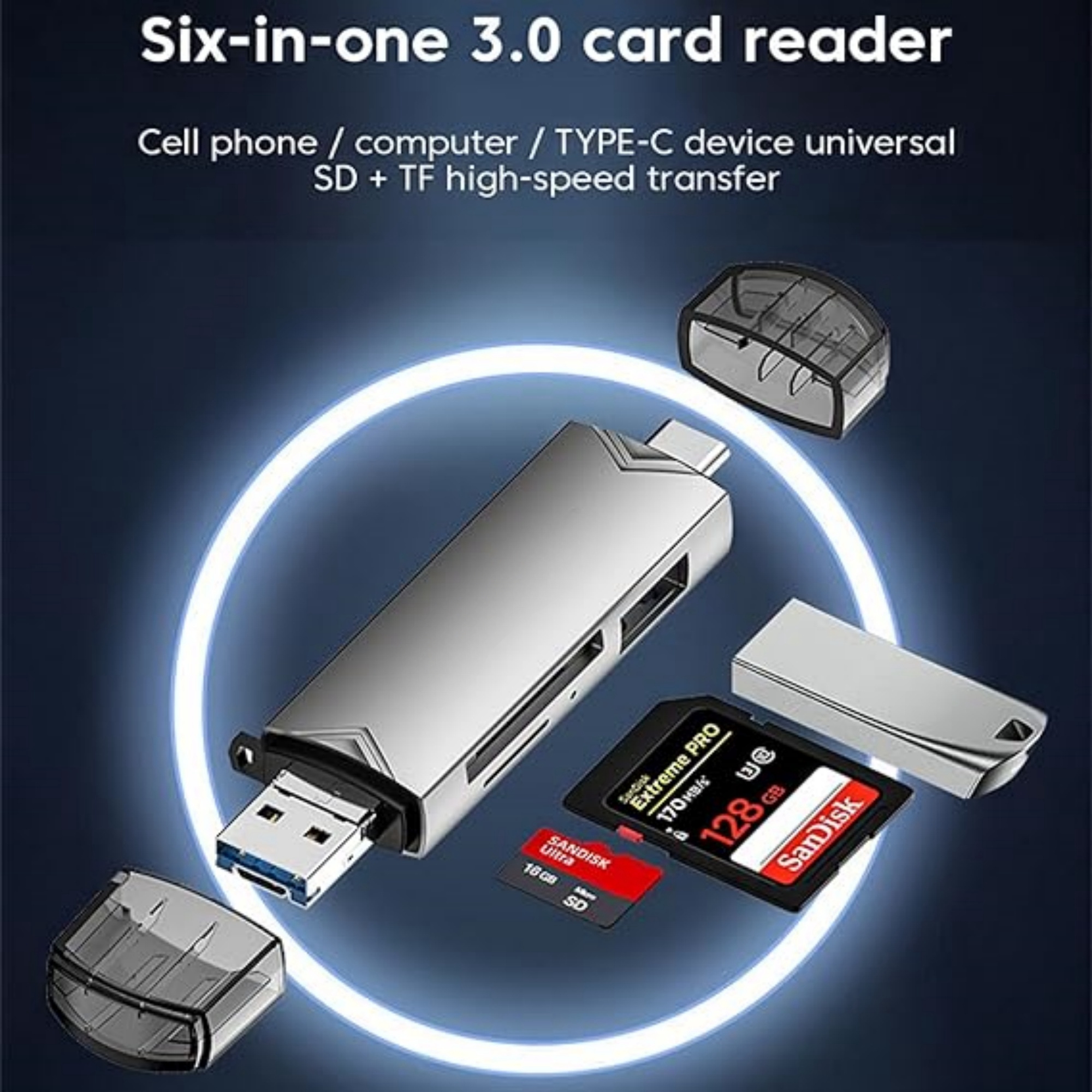 6-in-1 Multi-Function SD Card Reader 2