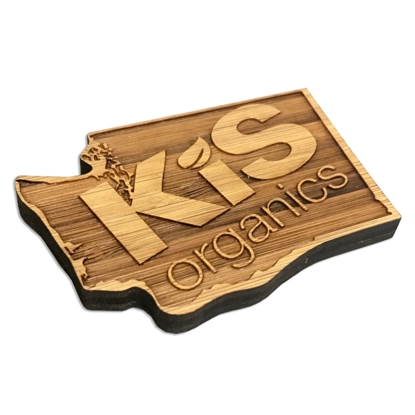 Bamboo Magnet - Laser Etched with Strong Disc Magnet 1