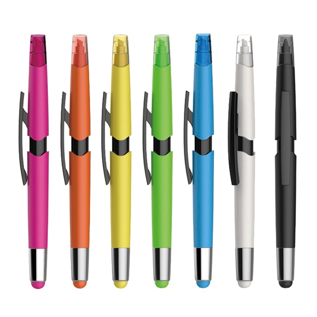 Multi Function Colored Plastic 3 in 1 Ballpoint Pen 8