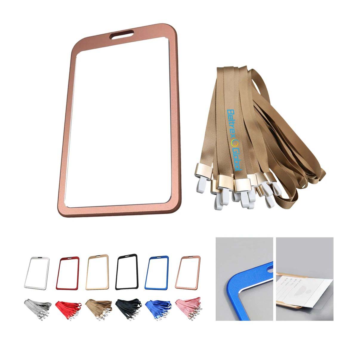 Portable Badge Holder Metal with Lanyard 1