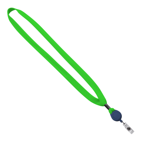 5/8" New Polyester "Shoelace" Lanyard with Retractable Badge Reel 19
