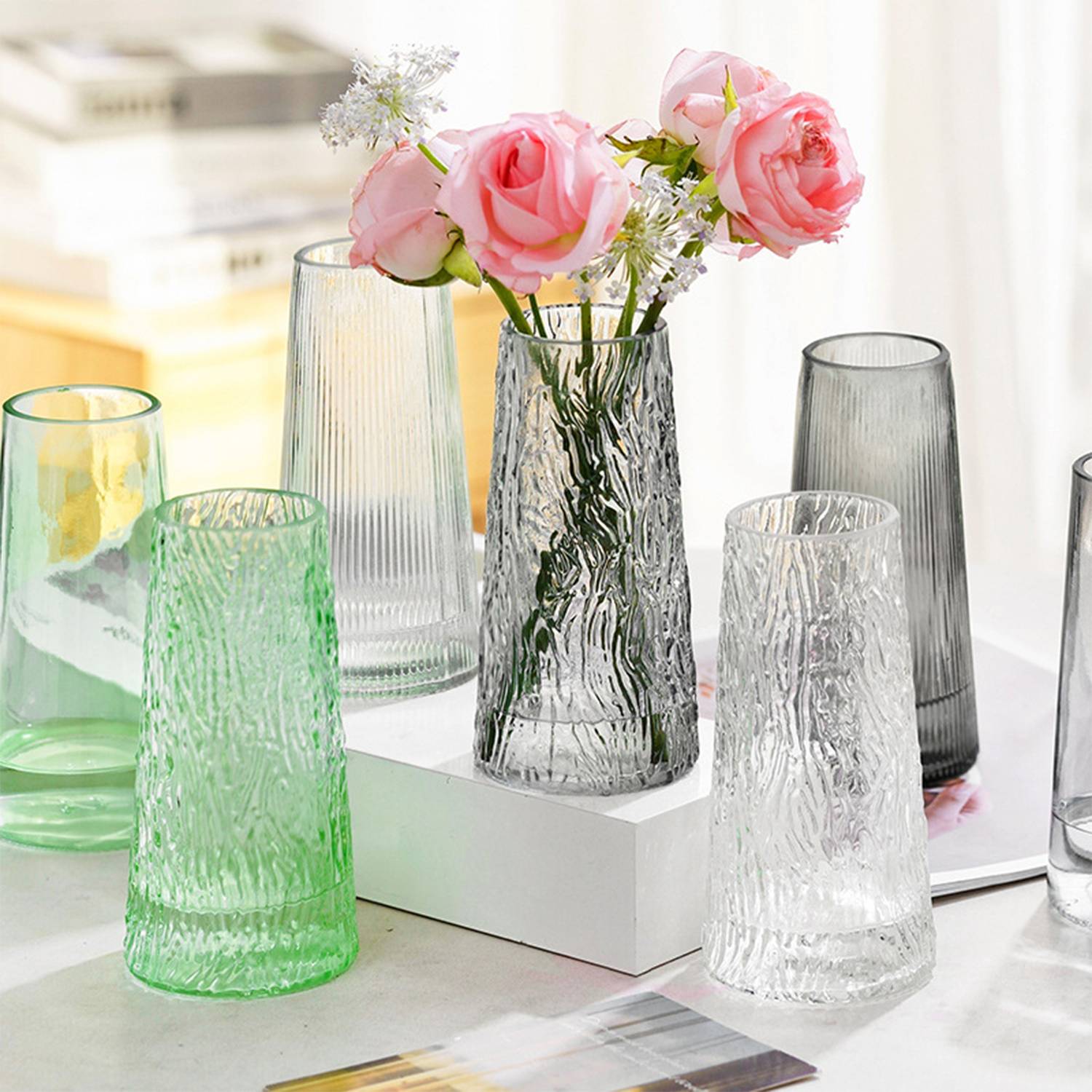 Embossed Glass Vase 3