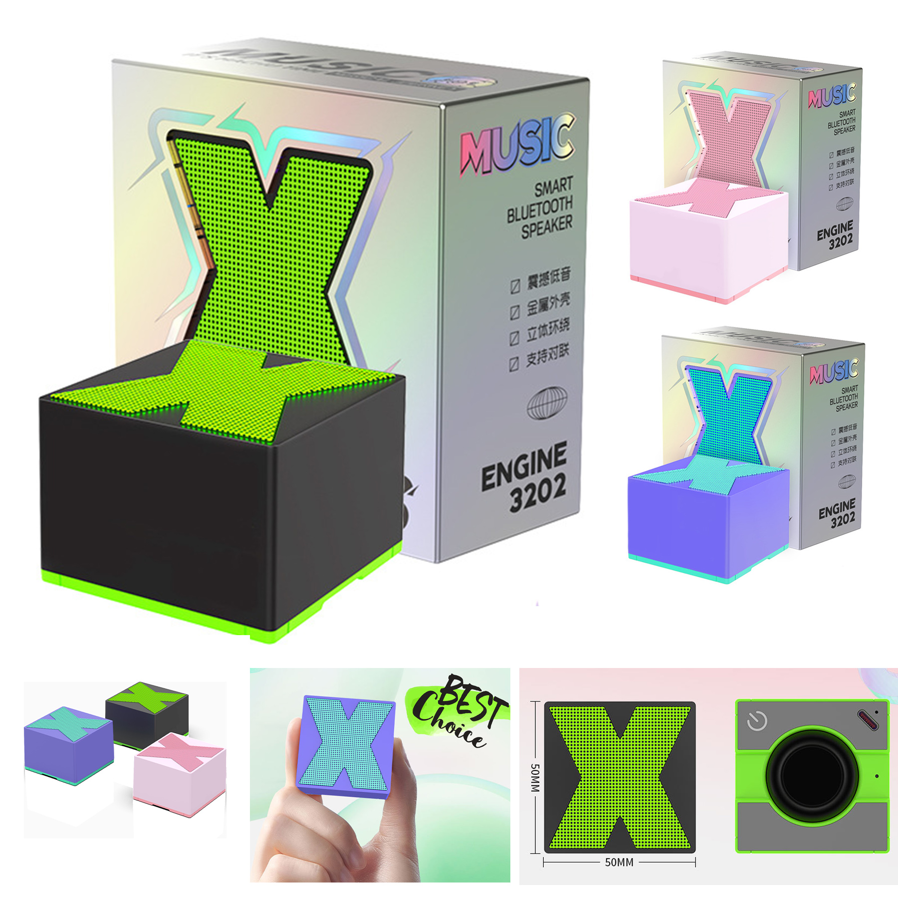 Mini Portable Square Tide-play Wireless Bluetooth Speaker 2