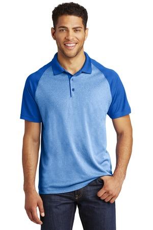 PosiCharge RacerMesh Raglan Heather Block Polo